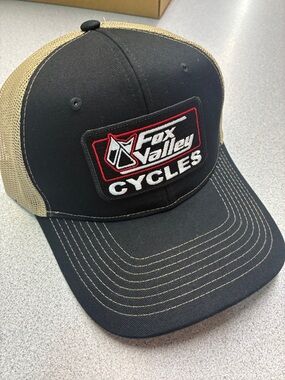Black & Tan Fox Valley Cycles Mesh Trucker Hat
